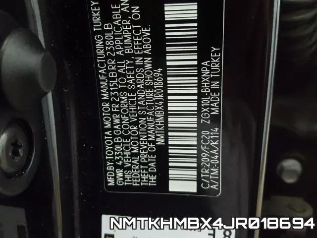 NMTKHMBX4JR018694 фото 2