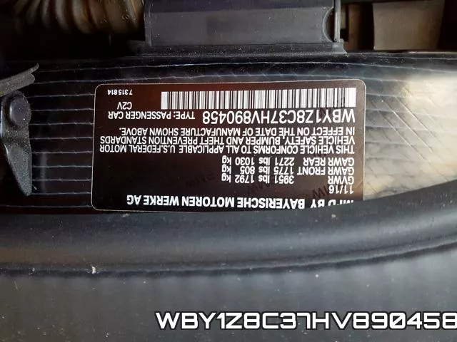 WBY1Z8C37HV890458 фото 2