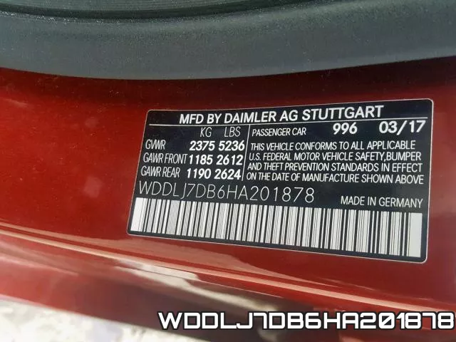 WDDLJ7DB6HA201878 фото 2