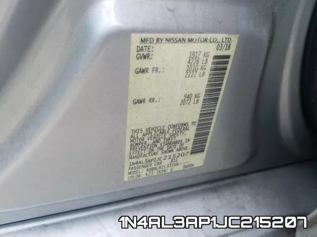 1N4AL3AP1JC215207 фото 2