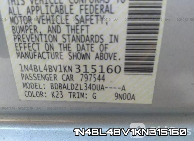 1N4BL4BV1KN315160 фото 10