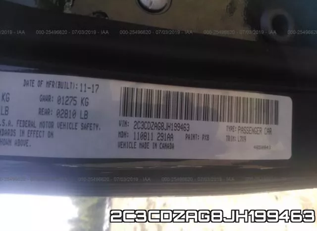 2C3CDZAG8JH199463 фото 10