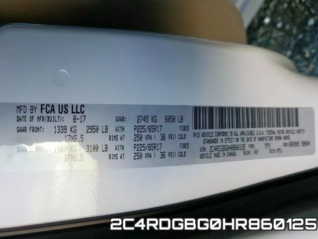 2C4RDGBG0HR860125 фото 2