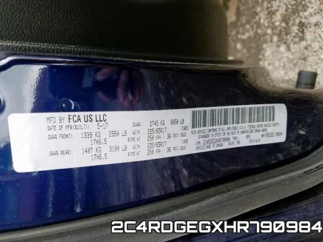 2C4RDGEGXHR790984 фото 2