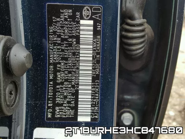 2T1BURHE3HC847680 фото 2