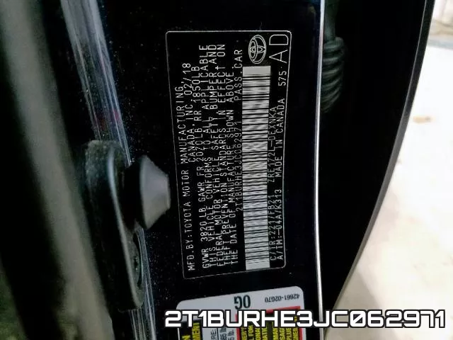 2T1BURHE3JC062971 фото 2
