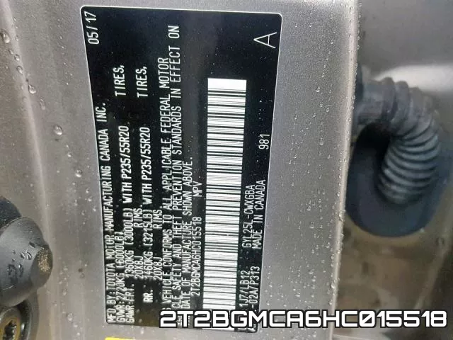 2T2BGMCA6HC015518 фото 2
