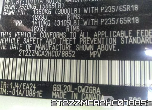2T2ZZMCA2HC078852 фото 10