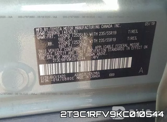 2T3C1RFV9KC010544 фото 10