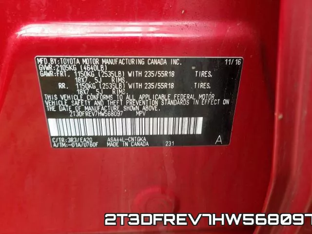 2T3DFREV7HW568097 фото 2