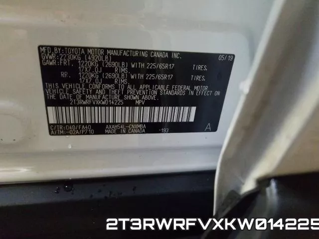 2T3RWRFVXKW014225 фото 2