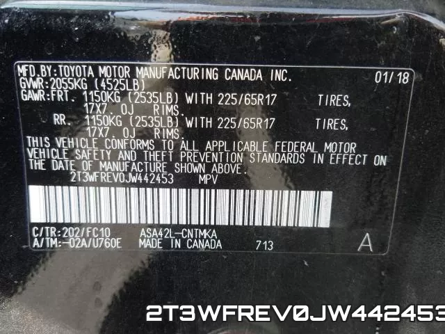 2T3WFREV0JW442453 фото 2