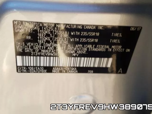 2T3YFREV9HW389075 фото 2
