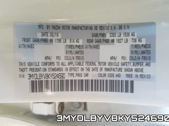 3MYDLBYV8KY524690 фото 2