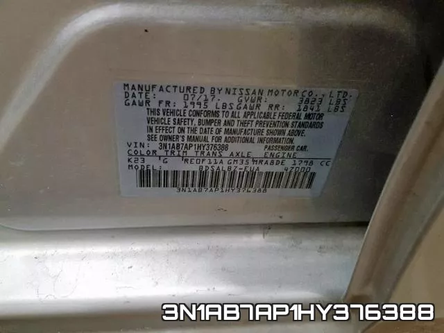 3N1AB7AP1HY376388 фото 2