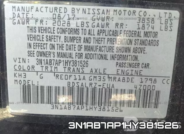 3N1AB7AP1HY381526 фото 10