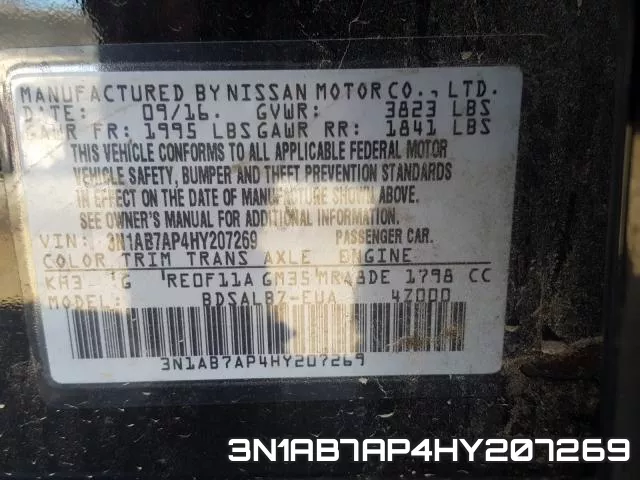 3N1AB7AP4HY207269 фото 2