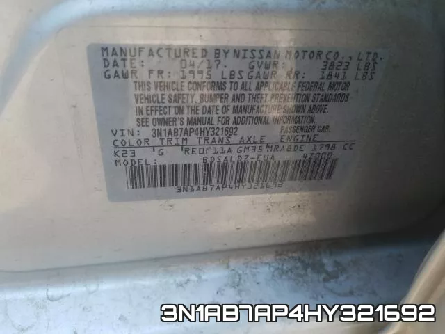 3N1AB7AP4HY321692 фото 2