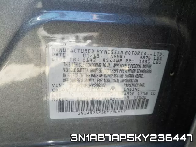 3N1AB7AP5KY236447 фото 2