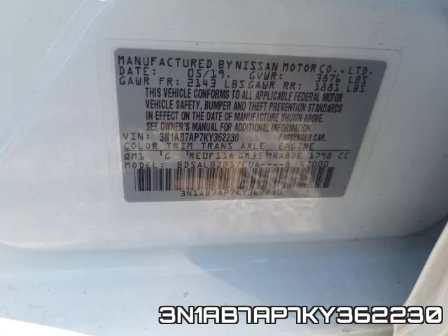 3N1AB7AP7KY362230 фото 2