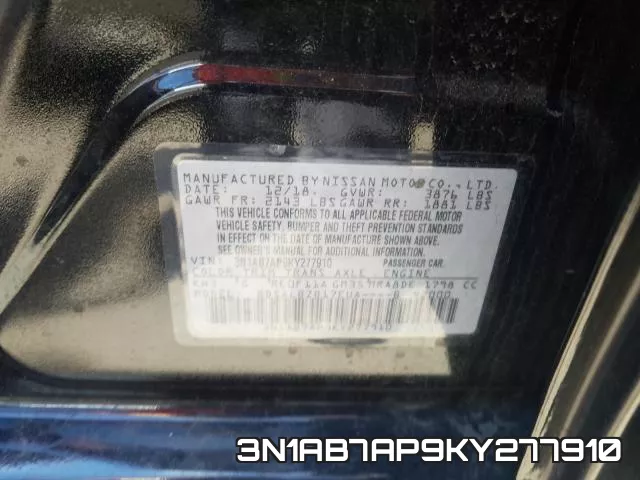 3N1AB7AP9KY277910 фото 2