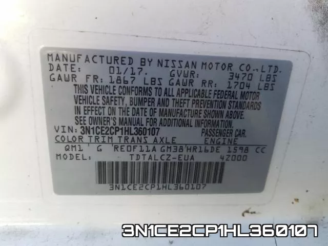 3N1CE2CP1HL360107 фото 2