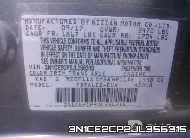 3N1CE2CP2JL356315 фото 10