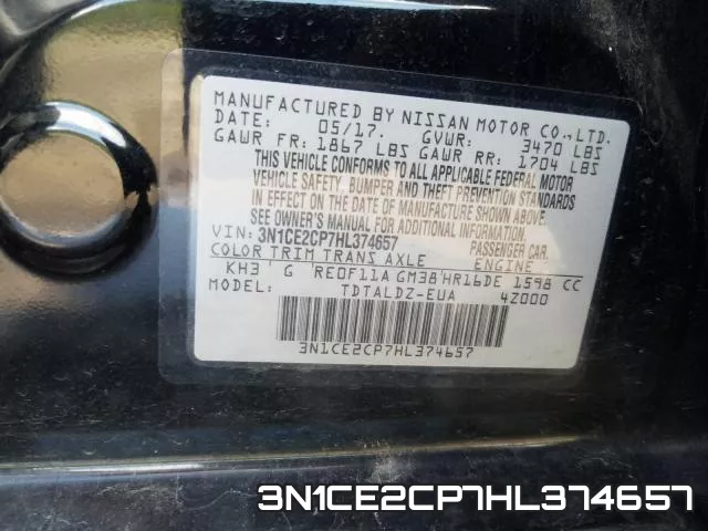 3N1CE2CP7HL374657 фото 2