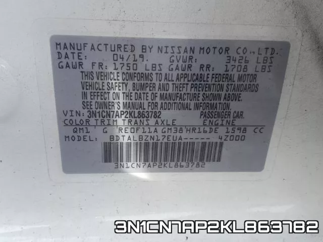 3N1CN7AP2KL863782 фото 2