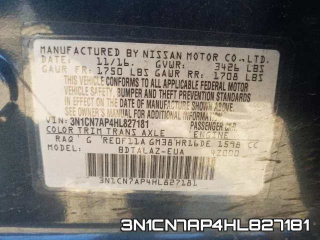 3N1CN7AP4HL827181 фото 2