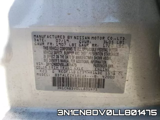 3N1CN8DV0LL801475 фото 2