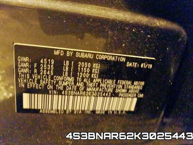 4S3BNAR62K3025443 фото 2