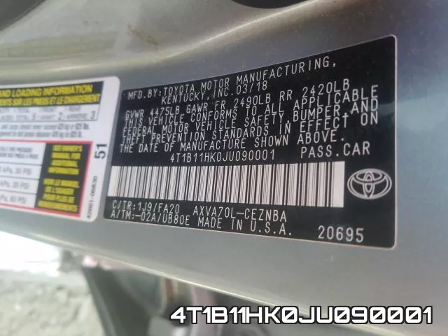 4T1B11HK0JU090001 фото 2