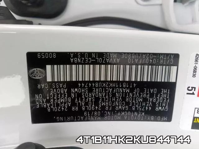 4T1B11HK2KU844744 фото 2