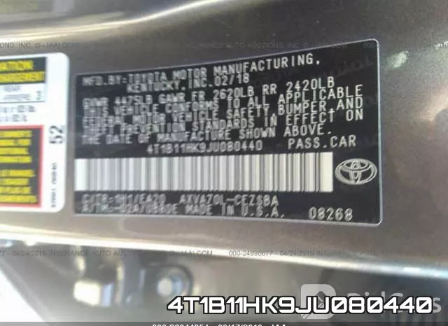4T1B11HK9JU080440 фото 9