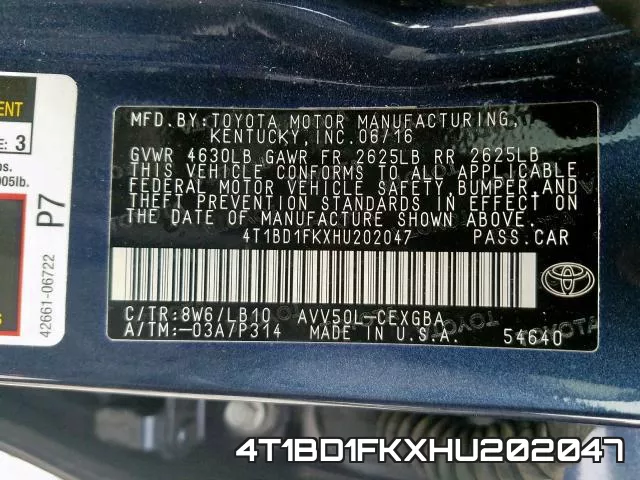 4T1BD1FKXHU202047 фото 2