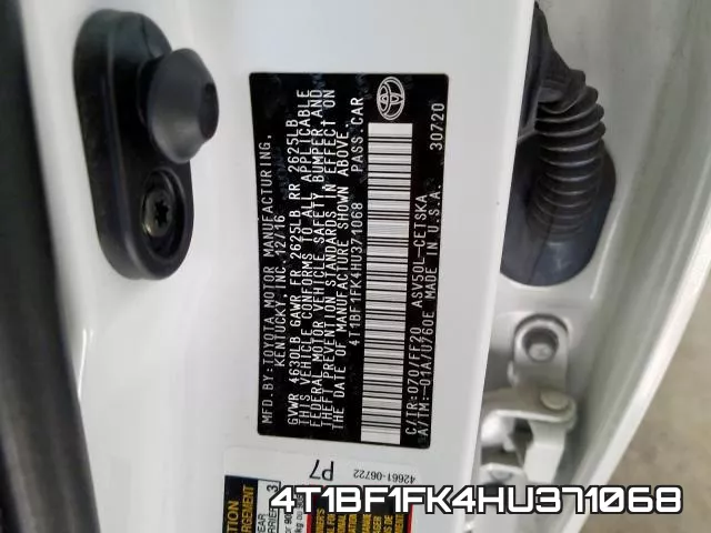 4T1BF1FK4HU371068 фото 2