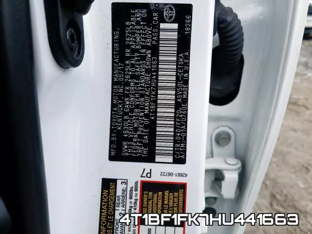 4T1BF1FK7HU441663 фото 2