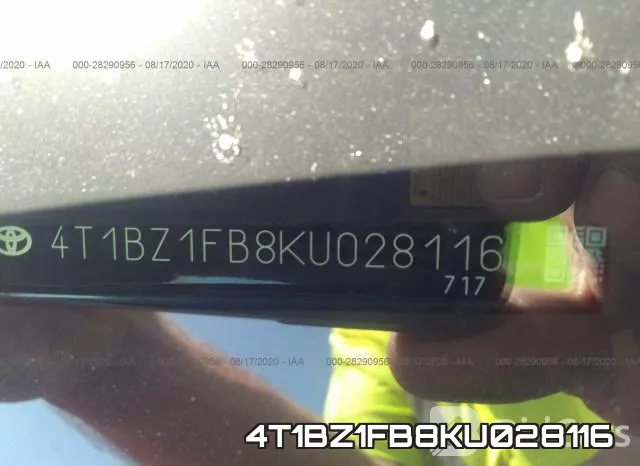 4T1BZ1FB8KU028116 фото 9