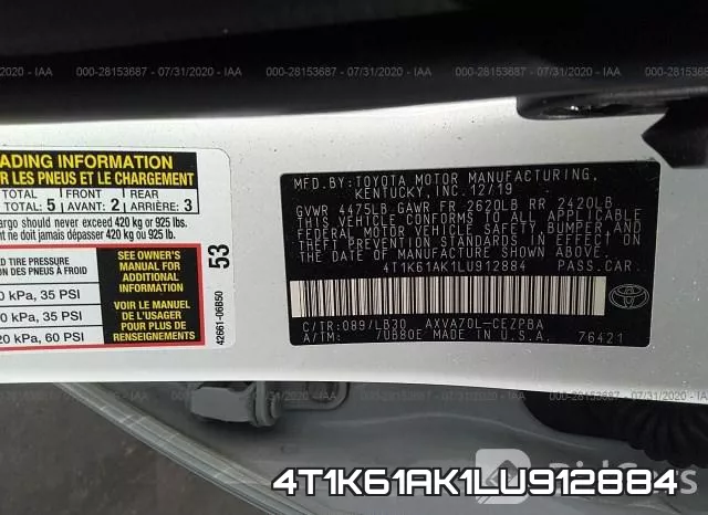 4T1K61AK1LU912884 фото 10