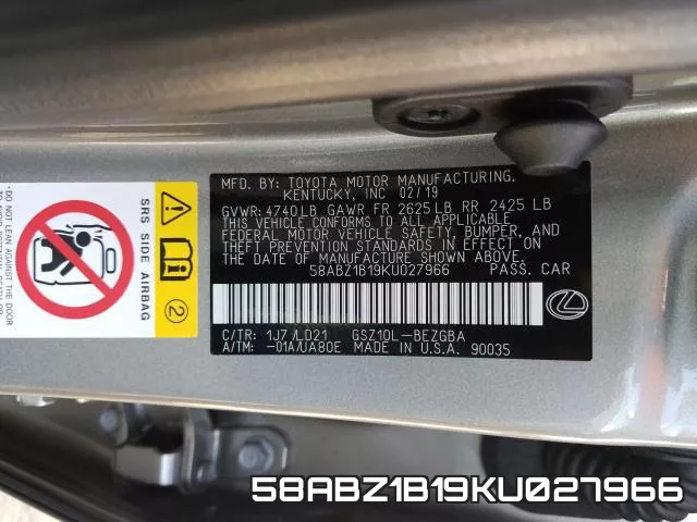 58ABZ1B19KU027966 фото 2