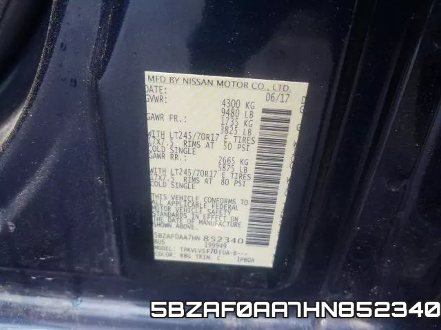 5BZAF0AA7HN852340 фото 2