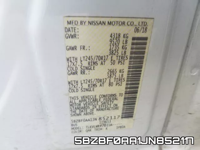 5BZBF0AA1JN852117 фото 2