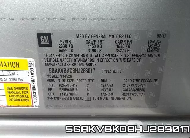 5GAKVBKD8HJ283017 фото 10