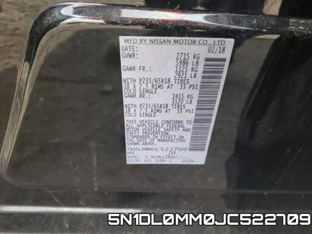 5N1DL0MM0JC522709 фото 2