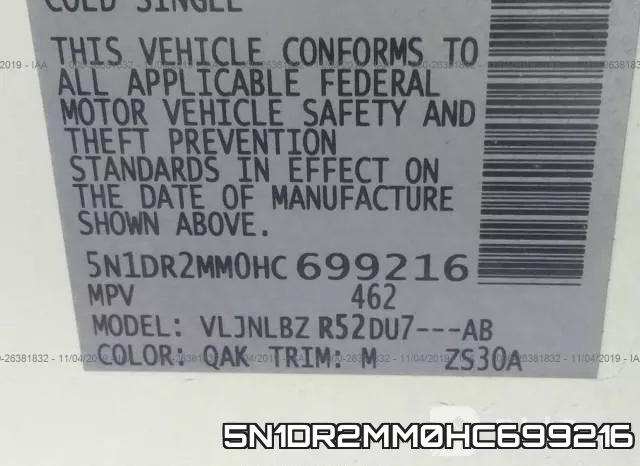 5N1DR2MM0HC699216 фото 10