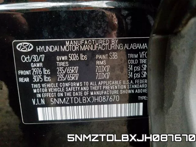 5NMZTDLBXJH087670 фото 2