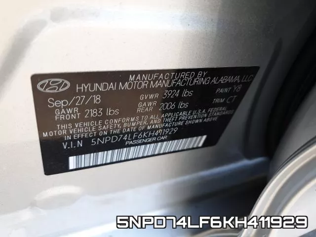 5NPD74LF6KH411929 фото 2