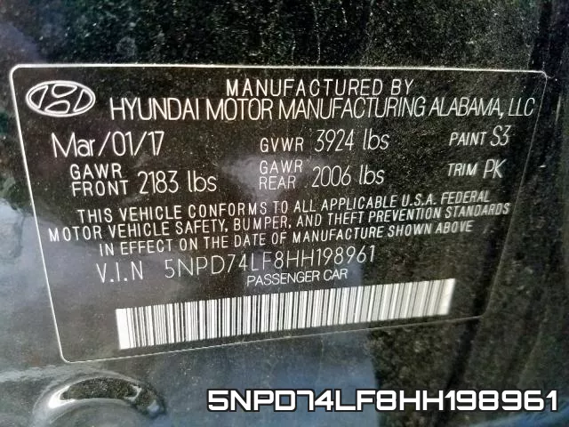 5NPD74LF8HH198961 фото 2