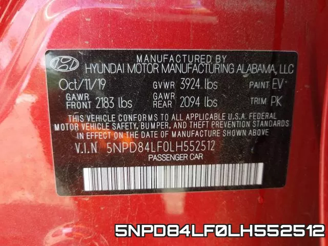 5NPD84LF0LH552512 фото 2
